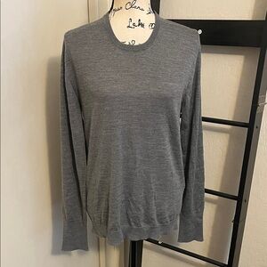 Officine Generale Nina C Neck Wool Silk Blend Gray Sweater Made In Italy Luxury